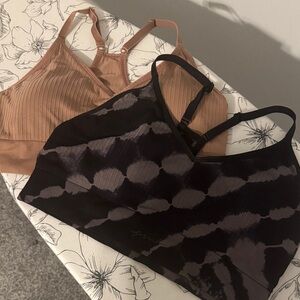 Pink size Large low support sports bra.